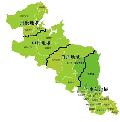 地域分け京都府地図